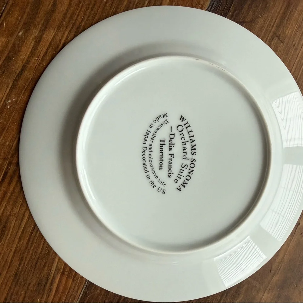 Set of 4 Decorative Wm. Sonoma Plates with different fruit Designs